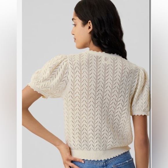 Doen x Gap Linen Blend Pointelle Sweater M - Picture 3 of 8